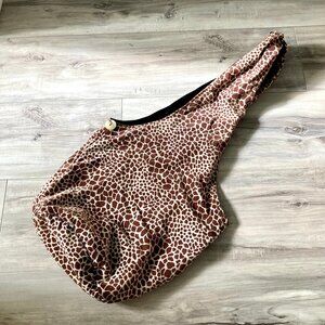 FUN Handmade Giraffe print reversible crossbody velvet purse & shoulder tote